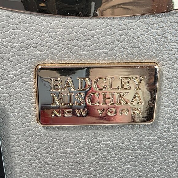 Badgley Mischka New York Top Handle Satchel Cream Gold Frame Structured Handbag - Picture 11 of 11